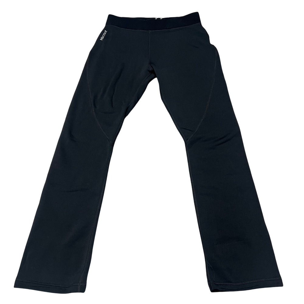 Marmot Black Fleece‎ Lined Athletic Pants Womens Large Drawstring Base Layer